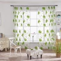 Cortinas De Tules Negras Con Florecimiento Para Decoración De Sala De Estar Y Dormitorio Translúcidas De Chiffon Voile Para Ventanas De Cocina - details 22