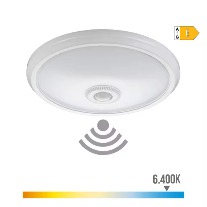 APLIQUE LED DE SUPERFICIE CON SENSOR Y LUZ DE EMERGENCIA IP20 16W 30 LEDS 6400K EDM - 1