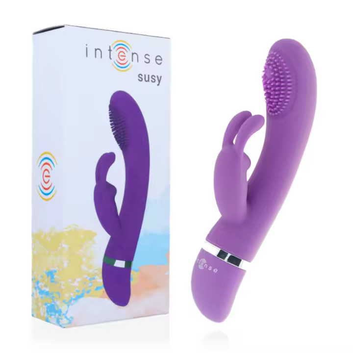 SUSY VIBRADOR OSCILANTE SILICONA RABBIT LILA - INTENSE FUN - 1