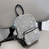 Mochila De Cristal Brillante Diseño Artesanal Lujo Diseñadora Bolso De Mano Para Mujer Material Metálico Con Lining De Poliéster - details 2