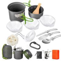 Juego de cocina para acampar,sartenes y estufas para acampar al Aire Libre, Kit de utensilios de cocina plegable antiadherente - details 0