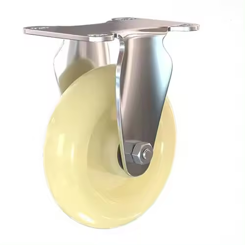 CABLEPELADO Rueda fija industrial de poliuretano sin freno 75 mm Beige - 1