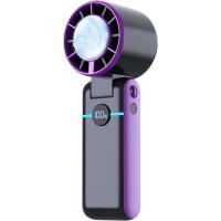 USB recargable turbo ventilador de mano - 3 velocidades, 4000mAh, mini, silencioso, utilizado para viajar, oficina, mini al aire libre conveniente para llevar, negro púrpura. - details 0