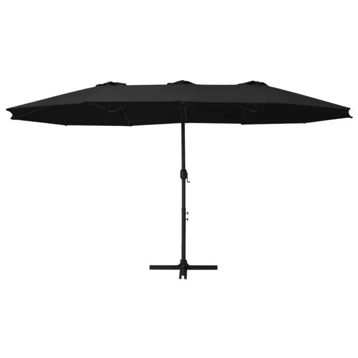 Sombrilla de Jardín con Palo de Aluminio Negro 460x270 cm - 1
