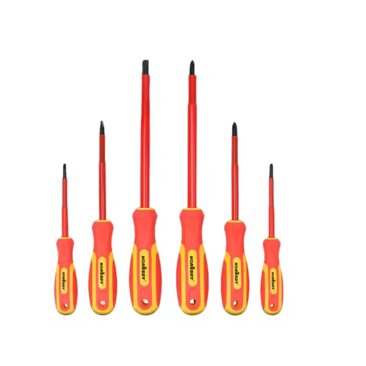 Juego de destornilladores aislados 94191.6PC (CRUZ/PALA) - 530g, 34x23x4cm Incluye puntas magnéticas para electricistas - 1