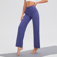 Pantalones de yoga nude para mujer,wide-leg pants high waist drape straight casual trousers drawstring pocket sports flared pants ropa deportiva mujer - details 2