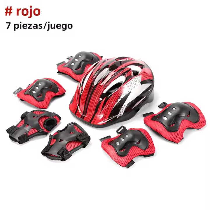 Casco Ajustable Para Niños Con Equipamiento Deportivo Protección De Rodillas Codos Y Muñecas Para Niños Y Niñas Ciclismo Patinaje Scooter - 1