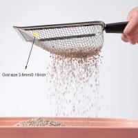 Shovel De Acero Inoxidable Para Gatos 2X2mm Pores Finales Suministros Para Mascotas Apto Para Lodo De Gato Y Limpieza De Feces De Animales Pequeños - details 8