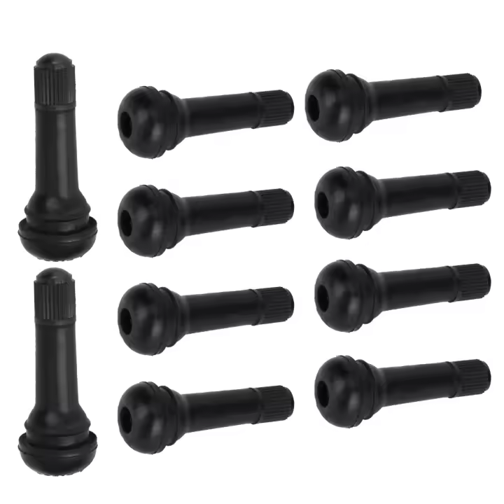 10Pcs Valvulas De Rueda Con Tapón De Polvo Sin Correa De Válvula Para Coche Accesorios Para Ranura Estándar De 11.5mm/0.5in Material De Goma Longitud 38mm/1.5in - 1