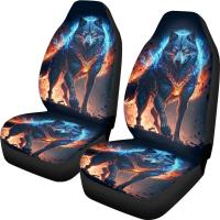Protector De Asiento Delantero De Coche Personalizado 3D Impresión De Animal Universal Apto Para Todas Las Estaciones 2 Piezas - details 1