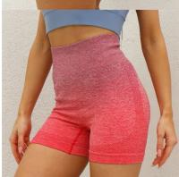 Shorts De Bicicleta Deportivos Para Mujer En Color Gradiente Transpirables Resistentes Al Sudor Con Cintura Alta Elásticos Para Yoga Y Fitness - details 3
