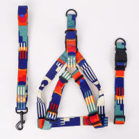 Juego De 3 Piezas Abstracto Y Correa Para Mascotas Con Patrón Geométrico Multicolor Correa Y Collar Para Perros De Nylon - details 0