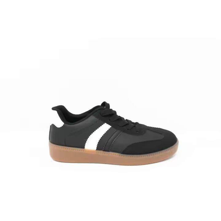 Zapatillas Urbanas Unisex Estilo Retro NIKO AMORE – Rayas Verdes y Suela de Goma Caramelo - 1