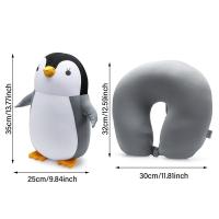 Almohada De Viaje En Forma De U Con Diseño De Delfín Y Pinguino Cartoon Almohada De Cuello Fluffy Para Protección Del Cervical 100% Poliéster - details 2