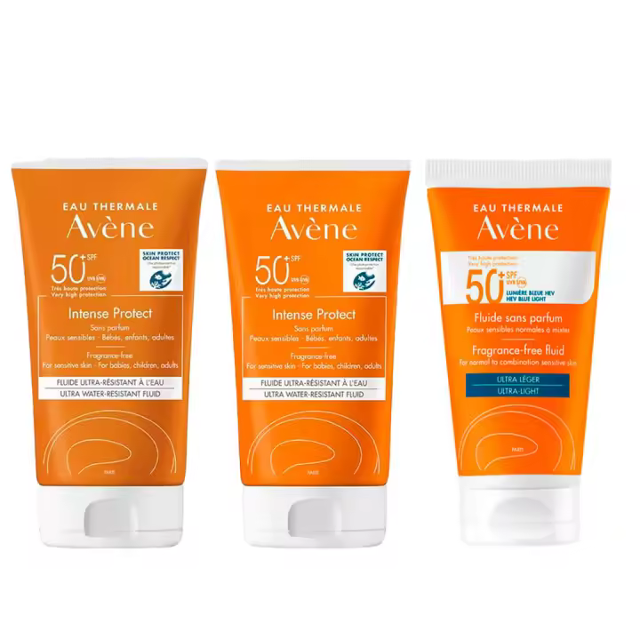 Rutina Avene Solar Spf50+ Intense Protect Fluido Sin Perfume 150 ml Duplo + Avene Solar Spf50+ Fluido Sin Perfume 50 ml - 1