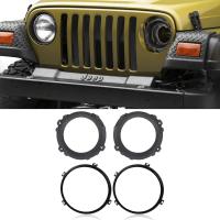 Juego De Bajadas De Faros Redondos De 7 Pulgadas Para Jeep Wrangler JK 2007-2017 Soporte Metálico De Anillo Para Luz Accesorios De Automóvil - details 2