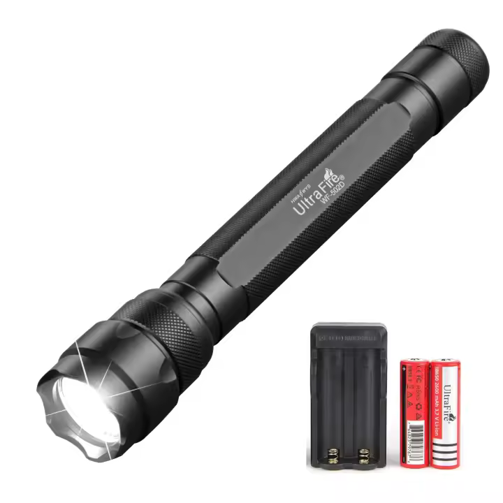UltraFire WF-502D Linterna Táctica Recargable De 1300LM Con 3 Modos Luz LED Potente Lámpara Portátil Para Camping Emergencias Resistente Al Agua Y Choques - 1