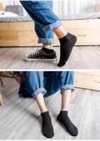 Calcetines De Verano Para Hombres Negros Blancos Grises Delgados Bajo La Piel Absorbentes De Sudor Y Alientos De Algodón - details 6