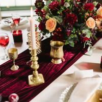 1pc Hermoso Corredor De Mesa De Terciopelo Para Bodas Y Recepciones Decoración Suave De Seda Superficie Para Sala De Estar - details 3