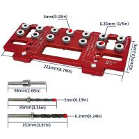 Kit De Juego De Herramientas Para Agujeros Rectos Y Bolsillo En Aluminio Locator De Agujeros De Punzón De Arco Iris Guía De Perforación Para Estante Juego De Herramientas De Carpintería DIY - details 2