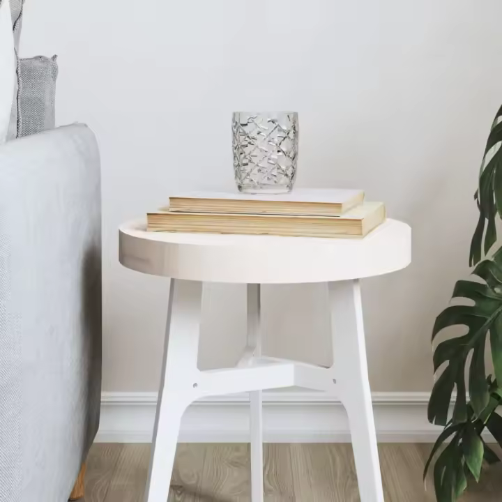 vidaXL Tablero de mesa redondo madera maciza de pino blanco Ø30x3 cm - 1