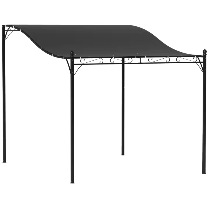 Cenador pérgola con Techo, Cenador impermeable, Cenador de Jardín Independiente Cenador de patio Protección solar aprox. 2,5x3x2,5 m Gris oscuro - 1