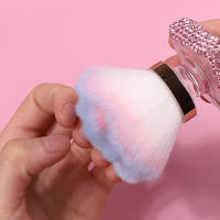 Cepillo De Belleza Para Manicura Con Cabeza De Diamante Y Rosa Herramienta De Limpieza Para Pówer Y Polvo De Uñas Accesorios De Maquillaje - details 5