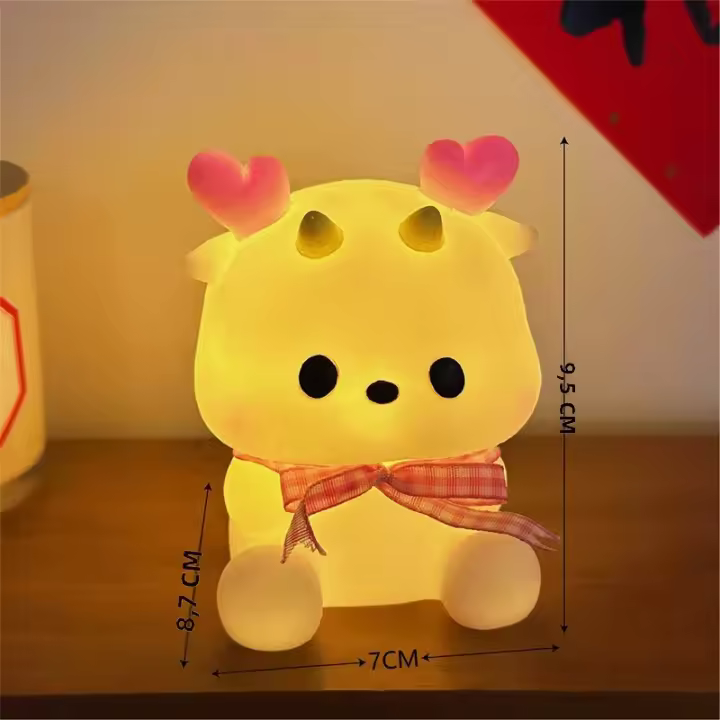 Lámpara De Noche Creativa De Dibujos Animados Dragón Año Nuevo Decorativa Para Habitación De Niños Luz LED De Mesa Sin Pilas Incluidas - 1