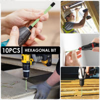 Juego De 10 Piezas De Brocas Allen Hexagonales 1/4 Pulgada Con Punta Magnética Adaptador De Destornillador Eléctrico Herramienta Multifuncional De Acero Aluminio - details 4