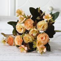 1PC Flores Artificiales De Cárnations Pequeñas Estilo Europeo Para Decoración De Hogar Fotografía Navidad Boda DIY Material Silken - details 10