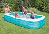 Piscina Hinchable Infantil Rectangular 305x183x56 cm, 1.020 litros, 3 Cámaras de Aire, Estable, Tapón de desagüe, Vinilo, Larga duración, Parche de reparación, para niños Desde 6 años (58484) Intex - details 1