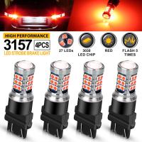 4PCS Lámpara De Freno Intermitente Roja LED 3157 Bombilla De Señal Trasera Y Estacionamiento Luz Trasera Vida Útil Alta Potencia - details 0