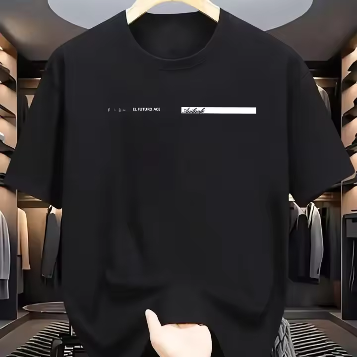Camiseta De Algodón 100% Para Hombre Estilo Casual Cuello Redondo Imprimado Grande Manga Corta Transpirable High Street Unisex - 1