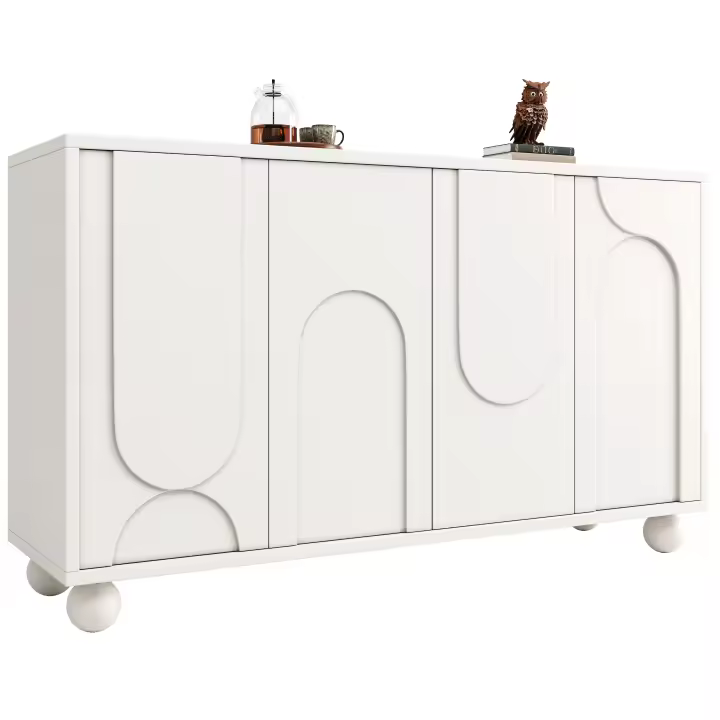 Mueble (120 × 35 × 71cm), mestizaje para Salón, aparador con espacio de estudio, antidumping, Modern, aparador de Arte sencillo con Tapa ajustable, Blanco - 1