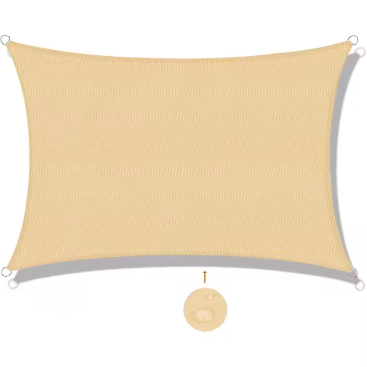 Toldo Sombrilla impermeable de 2x3 m, rectangular, Viento resistente, Protección UV para patio, Jardín, exterior, Terraza, Color Arena - 1