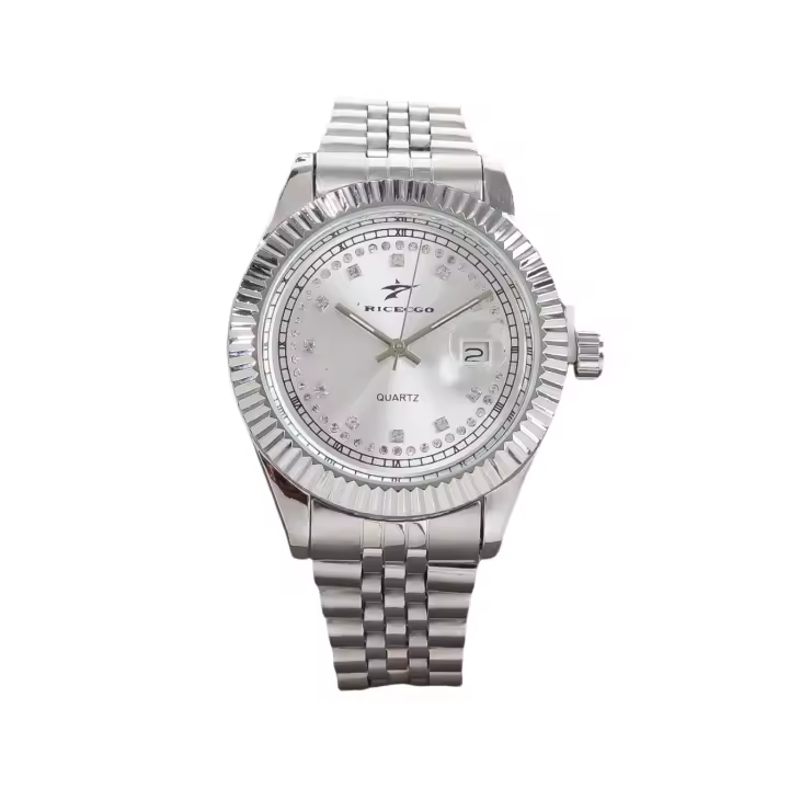 Reloj De Pulsera De Lujo Para Hombre Silvery Acero Inoxidable Cuarzo Clásico Sencillo Reloj Quartz Watch 2024 Nuevo Estilo Business - 1
