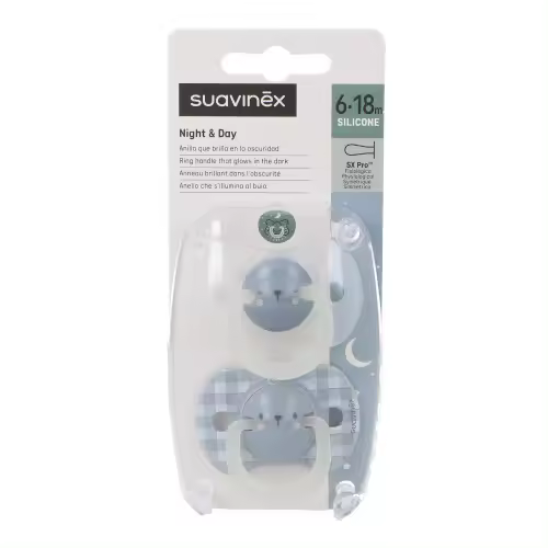 Suavinex Chupete Noche Fisio 6-18 Meses 2 Unidades - 1