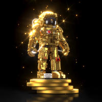 Bloques De Construcción Técnica De Astronauta En Espacio Figuras De Ciudad Colección Edición Dorada Exploración MOC Bloques Juguetes Para Niños Regalo - details 1