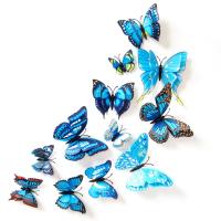 12Pcs Pinturas Murales Mariposa 3D Multicolor Doble Capa Alas Adhesivo Magnético PVC Decoración De Cocina Para Niños Y Fiesta - details 6