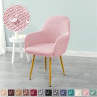 Cubierta De Silla De Cojín De Poliéster Elástico En Color Sólido Protector De Silla Para Hogar Decoración De Comedor - details 17