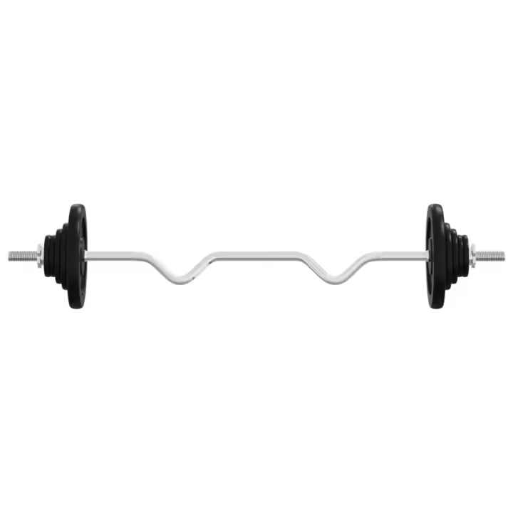 Mancuerna con discos 90 kg hierro fundido y acero cromado - 1
