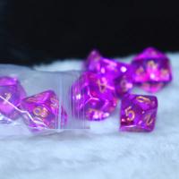 Dados Poliedros Transparentes Morados Para Juegos De Rol Y Tablero Juguete Multijugador Cooperativo Dado Digital - details 0