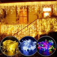 Curtain Lights LED Faeiry 4x0.6m Para Decoración De Jardín Y Patio Luz De Calle Exterior Para Fiesta De Navidad Instalación Sencilla - details 1