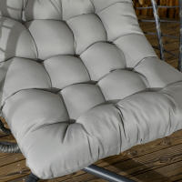 Silla hamaca 194 cm Cesta columpio plegable con armazón y Cojines para Jardín interior y exterior hasta 100 kg Gris Claro - details 3