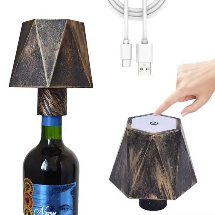Lámpara De Botella LED Recargable USB Luz Nocturna RGB Portátil Luz De Ambiente Con Toque Dimming Para Comedor Y Dormitorio - 1