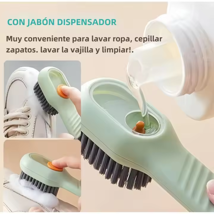 Multifuncional Cepillo de Limpieza para Zapatos，1 Pieza Cepillos para Zapatos con Dispensador de Jabón Cepillos Domésticos de Cerdas Suaves para Ropa, Zapatos - 1
