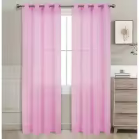 Cortina Transparente 2 Hojas Cortina Translucida de Dormitorio Moderno 8 Ojales Color Puro Visillo Decorativo para Ventana Salón Cuarto Dormitorio Comedor Cocina Oficina 140x220cm 7915 - details 2