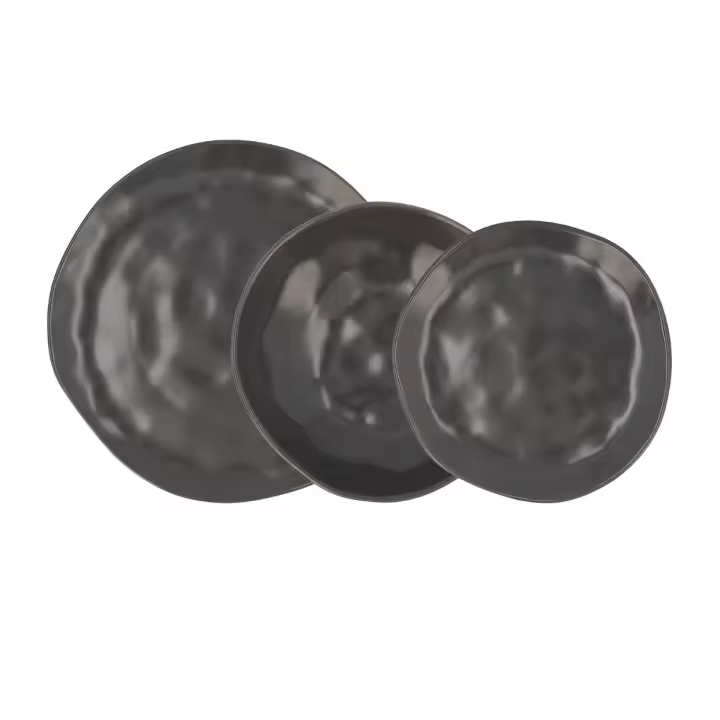 Bidasoa Vajilla Cosmos Cerámica Orgánica Negro 12 PIEZAS - 4 PERSONAS - 1