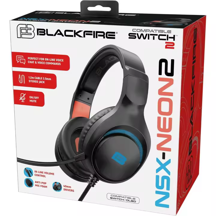 Auriculares NSX Neon 2 Gaming Headset for Nintendo Switch 2, micro ajustable, Cable de 3.5mm (Edición española) - 1