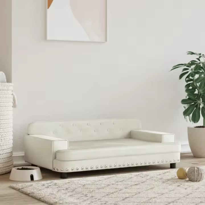 vidaXL Cama para perros de terciopelo 90x53x30 cm sofá para perros Color Azul,  Crema,  Gris claro y mas - 1